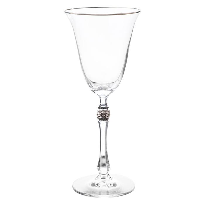 фото Набор бокалов для белого вина parus, декор «отводка платина, платиновый шар», 185 мл x 6 шт. crystalite bohemia