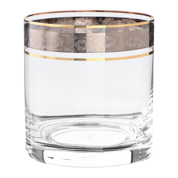 фото Набор стаканов для виски, декор «панто платина, отводка золото», 410 мл x 6 шт. crystalite bohemia
