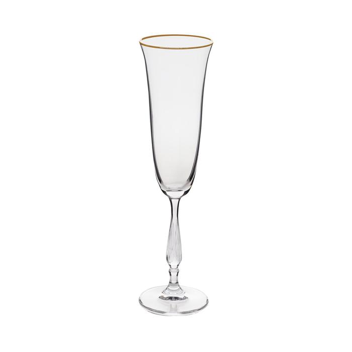 Набор бокалов для шампанского, декор «Отводка золото», 190 мл x 6 шт. бокалы для шампанского 210 мл 6 шт rcr cristalleria italiana spa таймлесс отводка золото 247575
