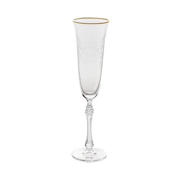 Набор бокалов для шампанского Parus, декор «Панто, отводка золото», 190 мл x 6 шт. набор бокалов для шампанского parus 190 мл 6 шт