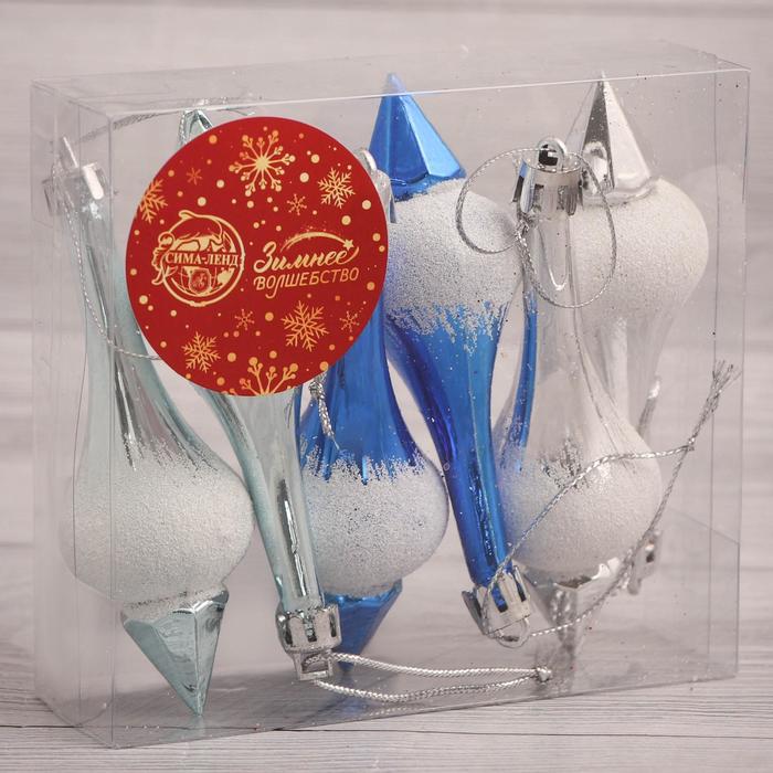 фото Украшение ёлочное "сосульки царские" (набор 6 шт) 3,5х8,5 см, микс зимнее волшебство