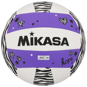 

Мяч волейбольный пляжный MIKASA VXS-ZB-PUR, синтетическая кожа (ТПУ), машинная сшивка, размер 5, цвет белый/сиреневый/чёрный