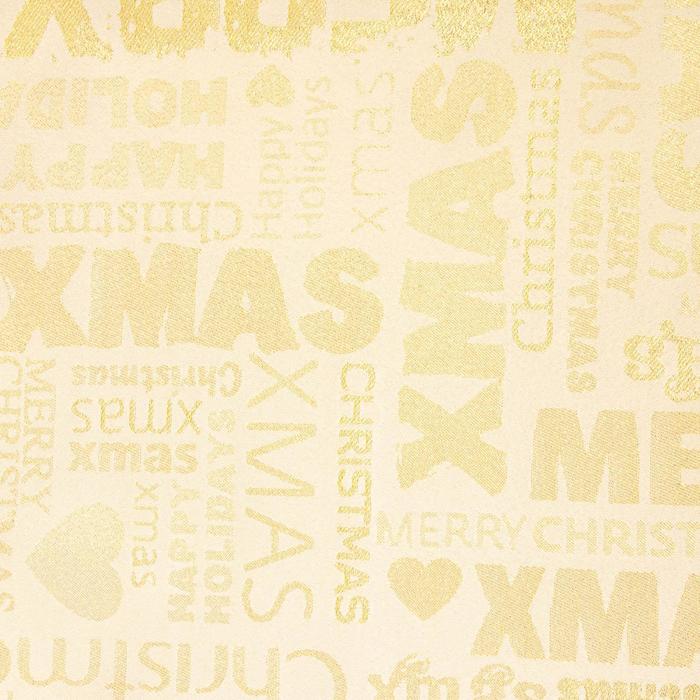 

Скатерть новогодняя Этель"Merry xmas" цв.золотой, 142*220 +/-3 см, 115 ±10 гр,100%