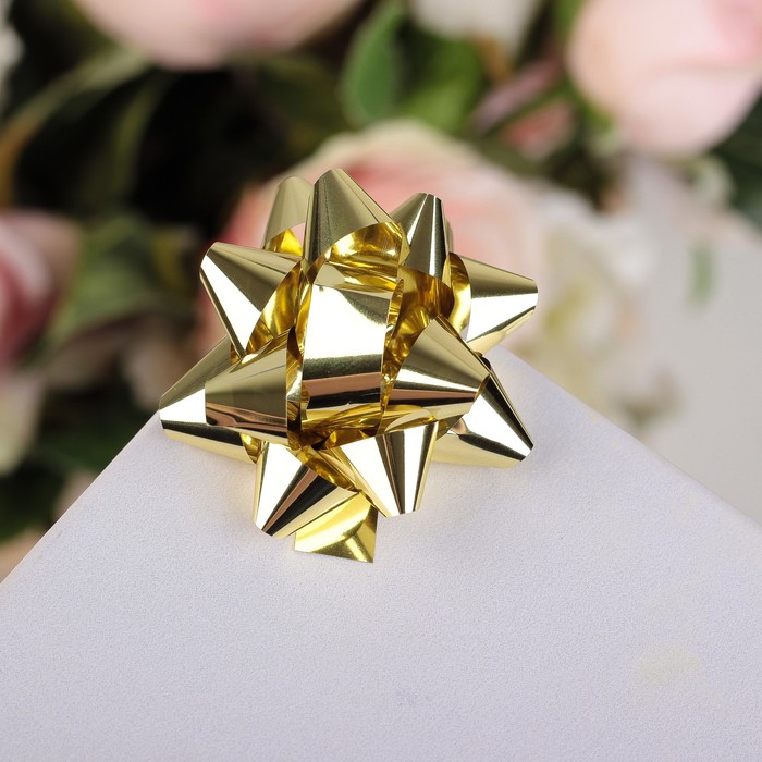 Бант-звезда №5 металлик (набор 12 шт), цвета ассорти