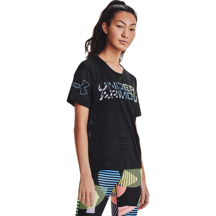 фото Футболка женская under armour mesh geo graphic ss tee, размер 42-44 (1363257-001)