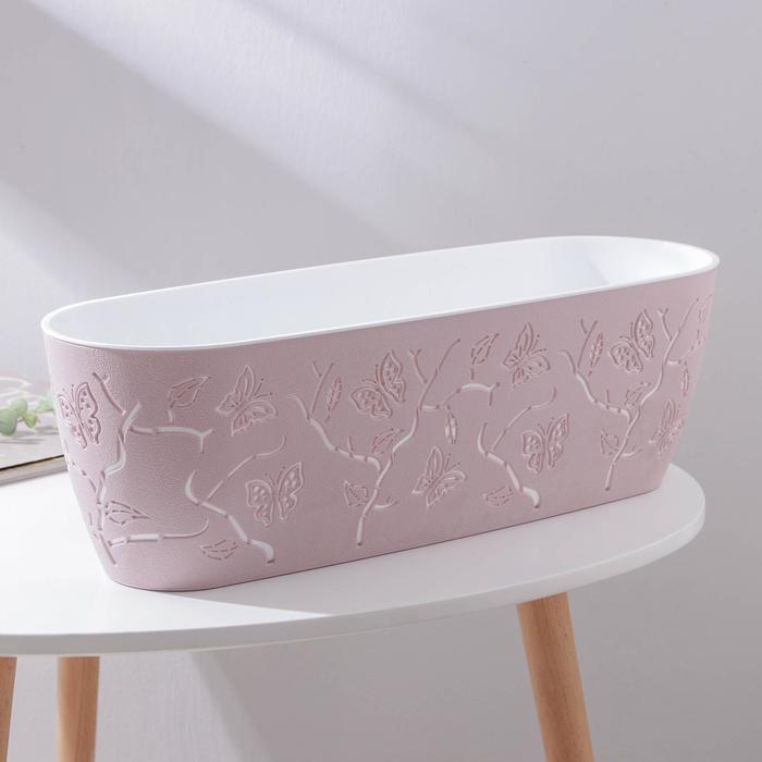 

Кашпо со вставкой Lucky Friday Boho, 7,3 л, 47×15 см , цвет песочно-серый