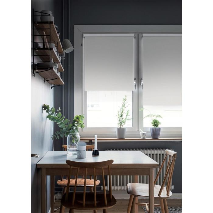 фото Рулонная штора blackout lux, цвет белый, 120х175 см эскар