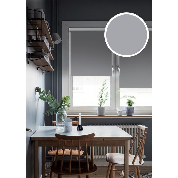 фото Рулонная штора blackout lux, 160х175 см, цвет графит эскар