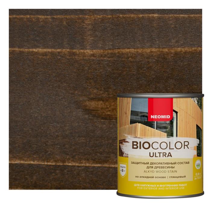 Защитный декоративный состав для древесины NEOMID BioColor ULTRA палисандр глянцевый 2,7л