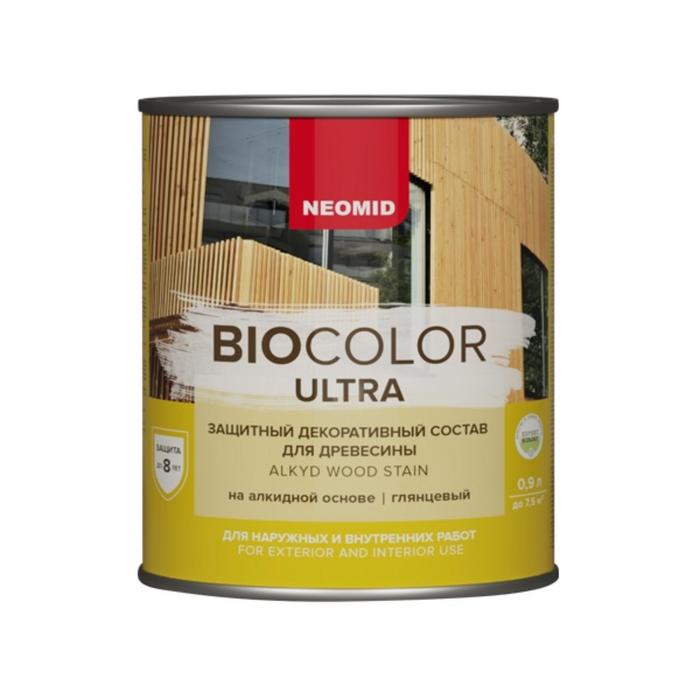 

Защитный декоративный состав для древесины NEOMID BioColor ULTRA тик глянцевый 0,9л