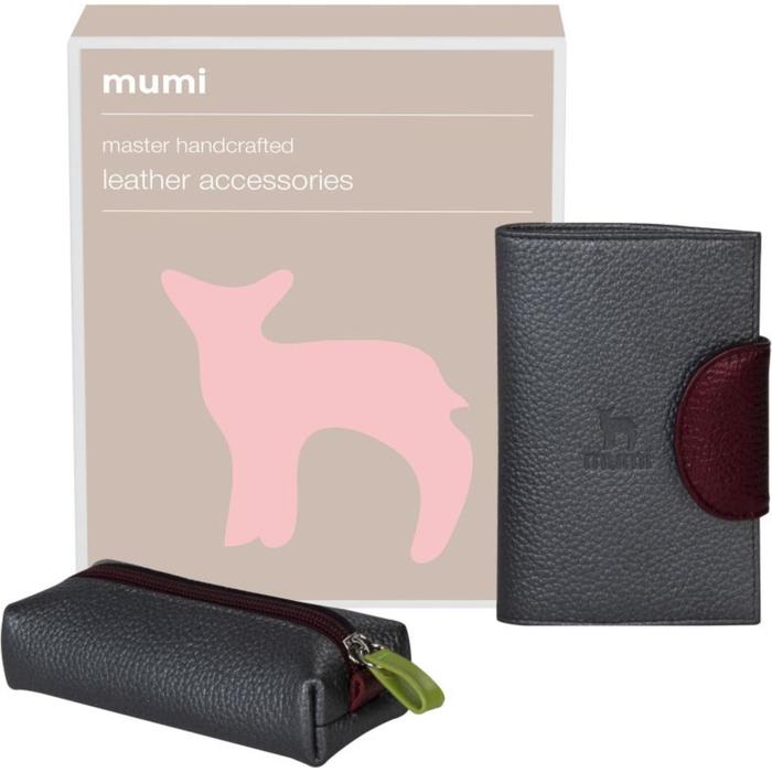 фото Подарочный набор: обложка для паспорта и ключница, цвет серый mumi