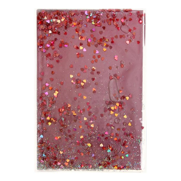 фото Записная книжка а5, 96 листов "розовый металлик", обложка шейкер с блёстками escalada