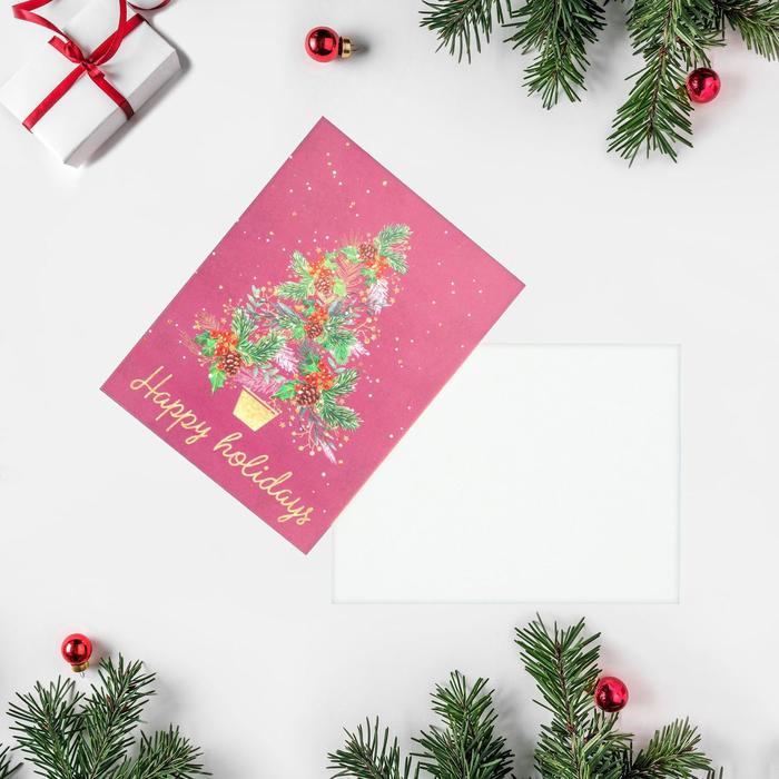 

Открытка - комплимент Happy holidays, 6 × 8 см