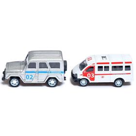 

Набор металлических машин «Спецслужбы», 2 штуки, инерционные, в пакете