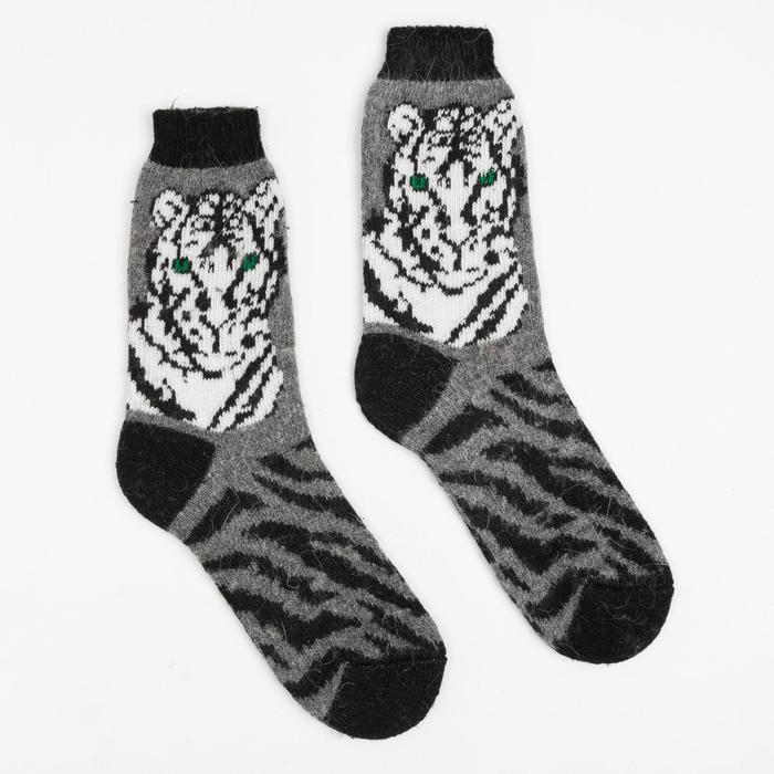Носки мужские шерстяные «Тигр», цвет серый, размер 29