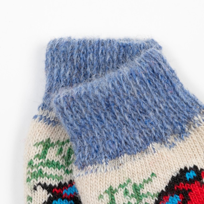 фото Носки детские шерстяные «снегирь в лесу», цвет белый, размер 18 стильная шерсть