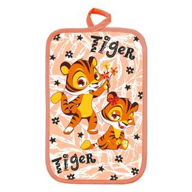 

Прихватка Романтик 14х22 см, тем-персик, хлопок 100%, 200г/м2