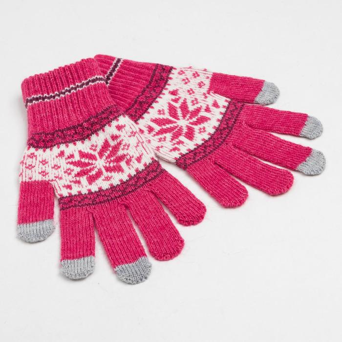 фото Перчатки женские р01 цвет розовый, р-р 18 рукавичка-варежка