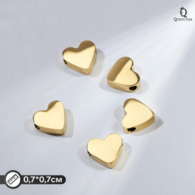 Бусина-разделитель металлическая «Сердце», 7×7 мм, цвет золото