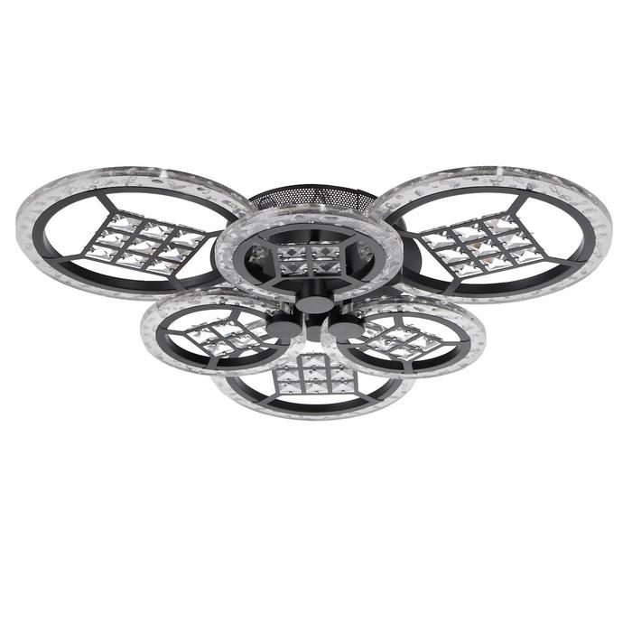 

Люстра с ПДУ 1529/6BK LED 120Вт 3000-6000К диммер черный 60х60х10 см