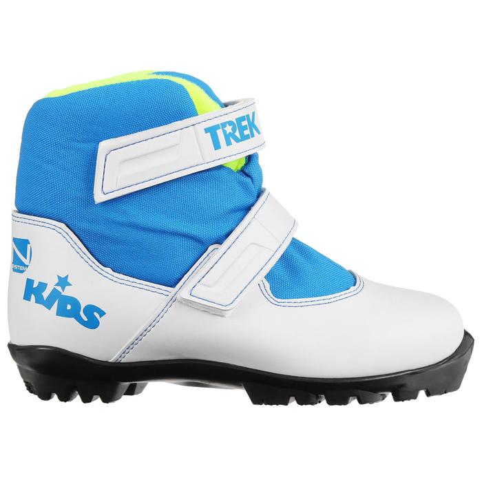 фото Ботинки лыжные детские trek kids 2 nnn, цвет белый, лого синий, размер 32
