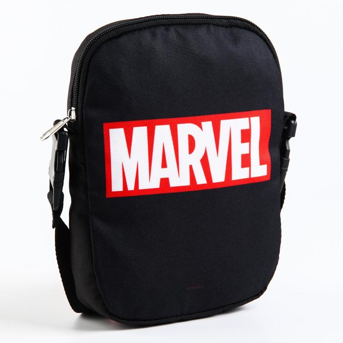 

Сумка "Marvel", 15*3*20, отд на молнии, длин ремень, черная