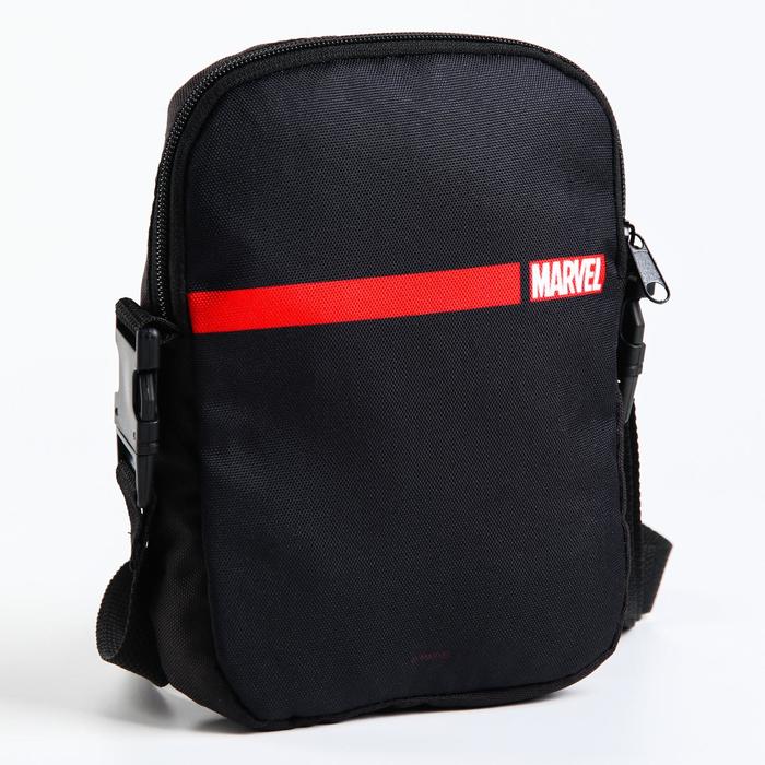 

Сумка "Marvel", 15*3*20, отд на молнии, длин ремень, черная