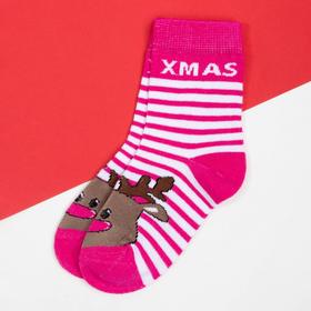 Носки детские новогодние KAFTAN 'Xmas' р-р 14-16, розовый Ош