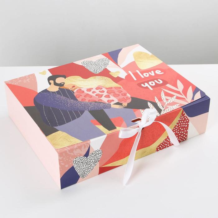 Коробка подарочная складная, упаковка, «I love you», 31 х 24.5 х 8 см коробка складная подарочная i love you 16 5 × 12 5 × 5 см