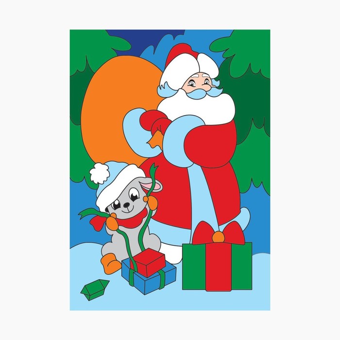 Картина по номерам «Дед Мороз с подарками» 20х28.5 см