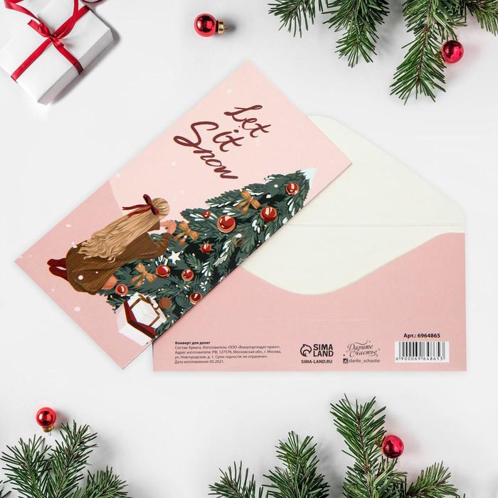 

Конверт для денег Let it snow, 16,5 × 8 см
