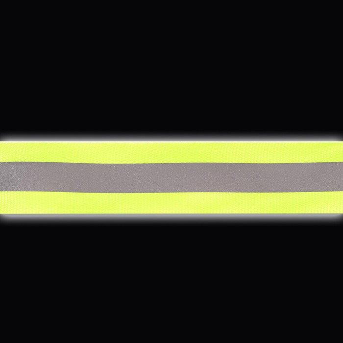 Светоотражающая лента стропа, 25 мм, 5 ± 1 м, цвет салатовый