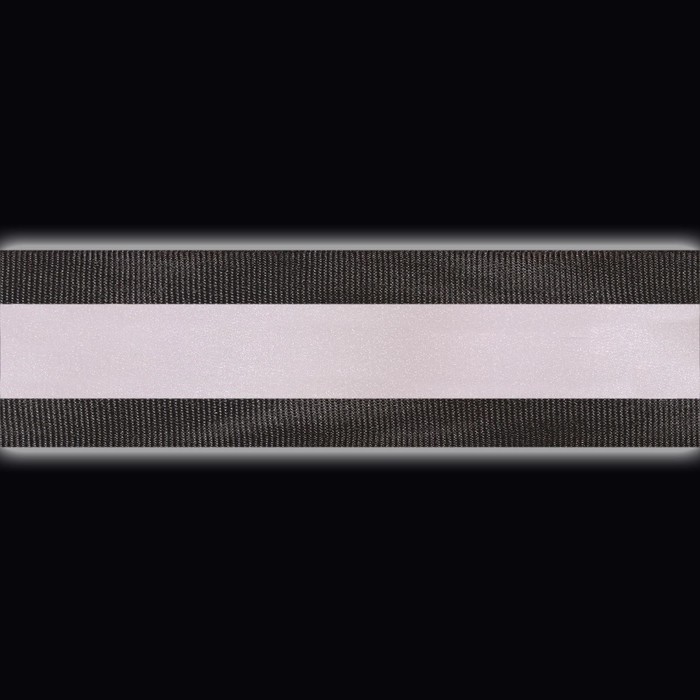 Светоотражающая лента стропа, 35 мм, 5 ± 1 м, цвет чёрный