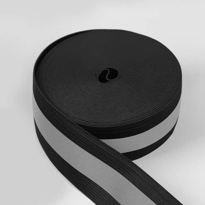 Светоотражающая лента-резинка, 40 мм, 10 ± 1 м, цвет чёрный арт узор светоотражающая лента резинка 40 мм 10 ± 1 м цвет салатовый