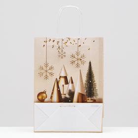 

Пакет крафт "Merry Christmas", 25 х 18 х 8 см