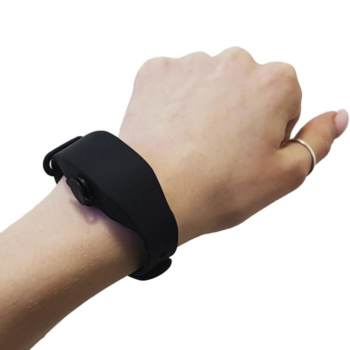 Силиконовый браслет дозатор для дезинфекции рук, цвет черный