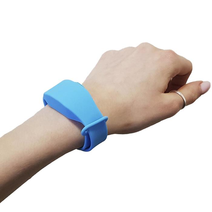 Силиконовый браслет дозатор для дезинфекции рук, цвет синий