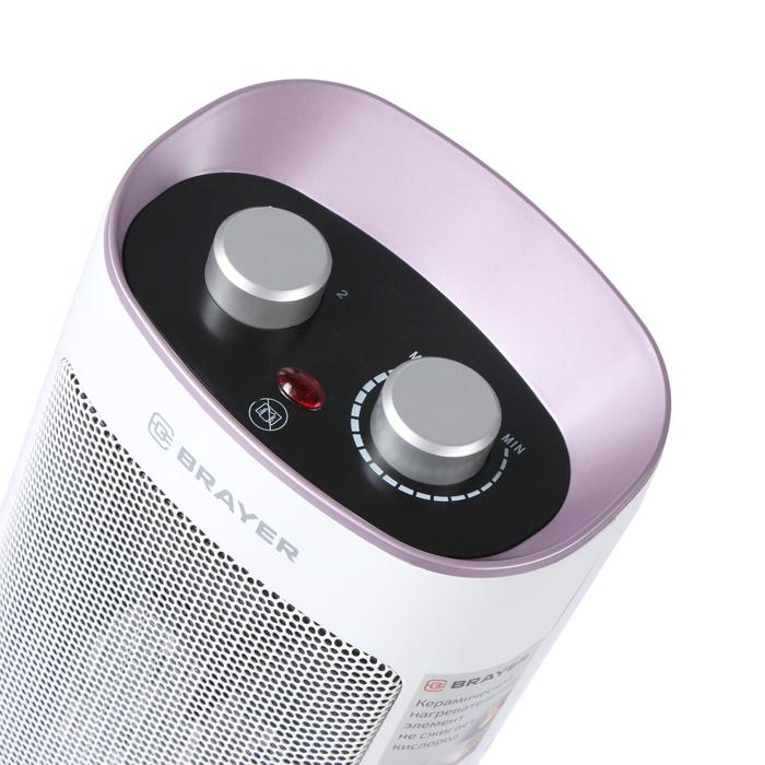 

Тепловентилятор BRAYER BR4800, керамический, напольный, 2000 Вт, до 20 м², белый