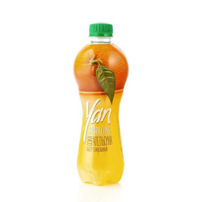 Напиток газированный сокосодержащий апельсиновый YAN sparkling, 470 мл