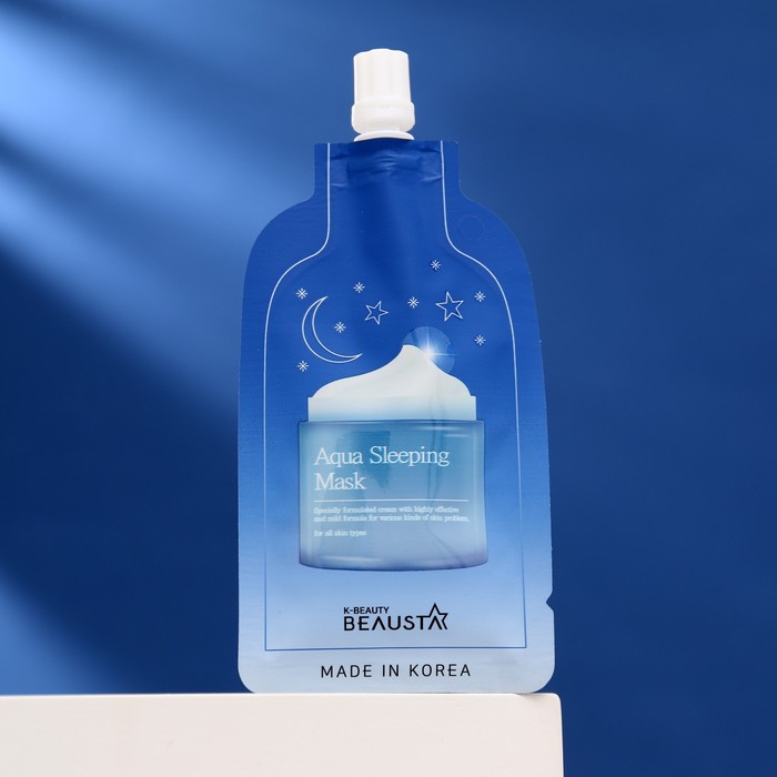 

Маска для лица BEAUSTA Aqua Sleeping Mask ночная, увлажняющая, с арома-маслами, 20 мл