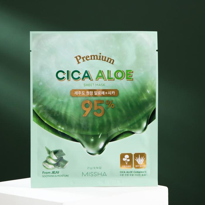 

Маска для лица MISSHA Premium Cica Aloe Sheet Mask успокаивающая, 21 г