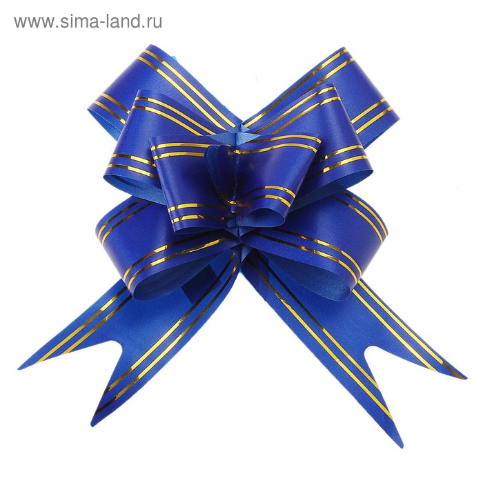 Бант-бабочка №3 «Золотые полосы», синий