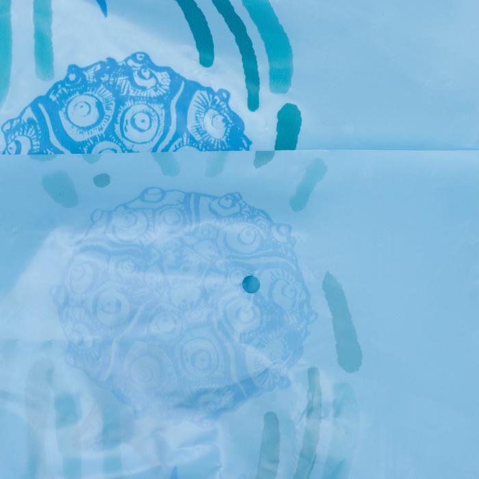 Штора для ванной комнаты «Ракушки», 180×180 см, полиэтилен, цвет голубой