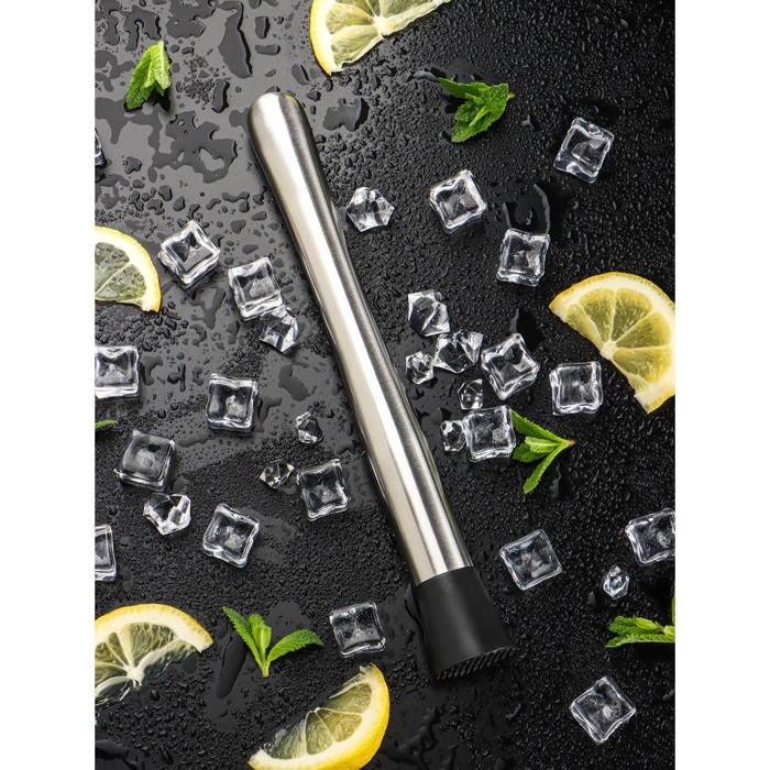 Мадлер - толкушка Доляна, 25 см, цвет серебряный доляна мадлер толкушка 25 см цвет серебро