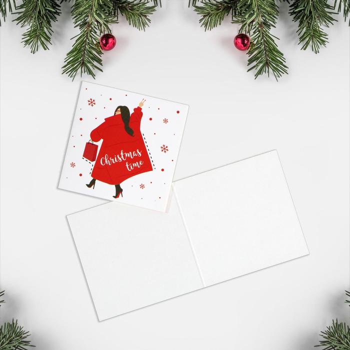 

Открытка-мини Christmas time , 7 х 7 см