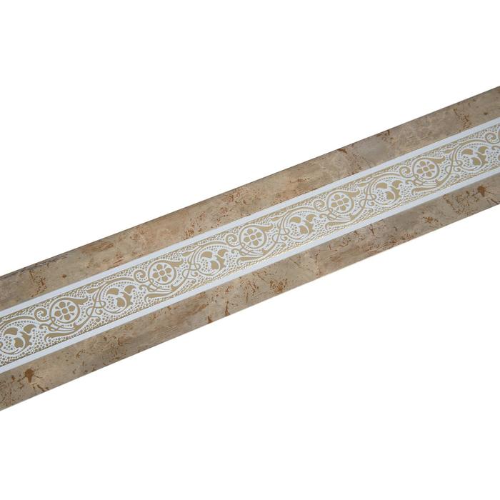 Декоративная планка «Грация», длина 450 см, ширина 7 см, цвет золото/мрамор белый