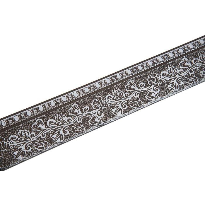 Декоративная планка «Кружево», длина 350 см, ширина 7 см, цвет серебро/шоколад