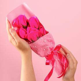 Букет мыльных роз, цвет фуксия от Сима-ленд