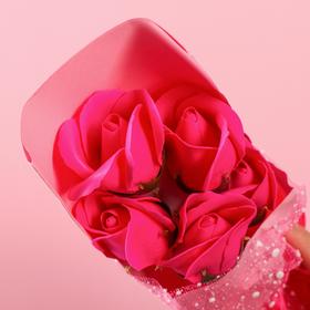Букет мыльных роз, цвет фуксия от Сима-ленд