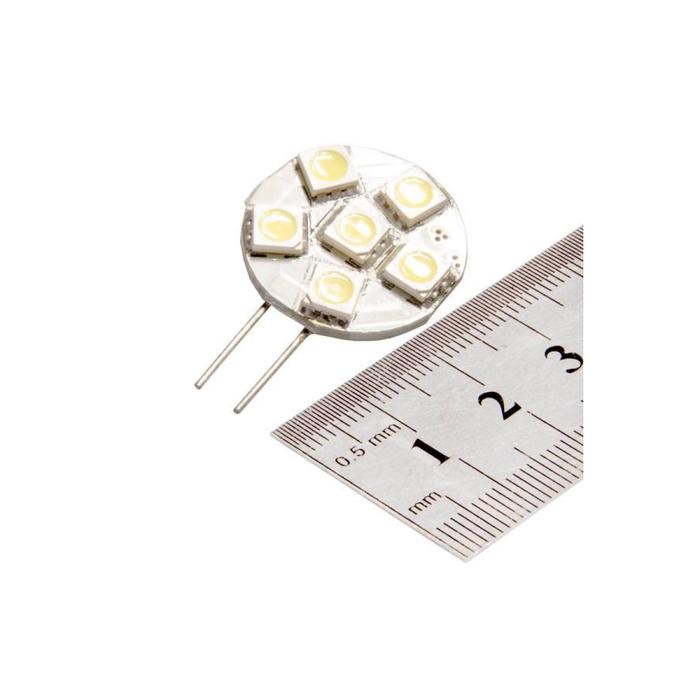 фото Лампа светодиодная skyway g4, 12 в, 6 smd диодов, 1-контакт, белая, габариты, стопы